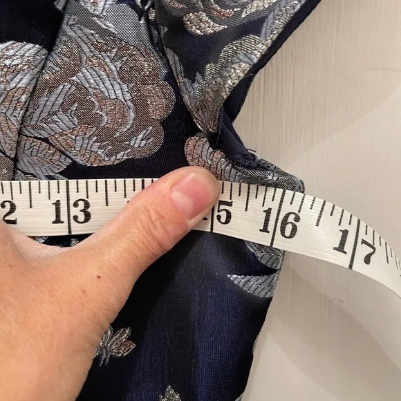 Oleg Cassini | Metallic Brocade Knee Length Dress - Picture 6 of 11